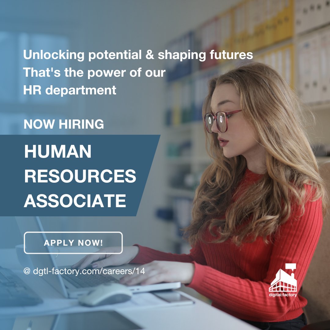 🌟Ready to make an impact in HR? We're hiring a dynamic Human Resources Associate to shape our people strategies and foster a thriving workplace culture!  Apply here: rb.gy/rm8gfk   
#HRCareer #NowHiring #HRJobs #JoinOurTeam #HR #TalentAcquisition