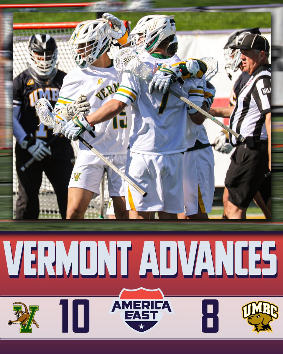 The Catamounts are headed to the #AEMLAX Championship! @UVMmlax advances with a come from behind win!