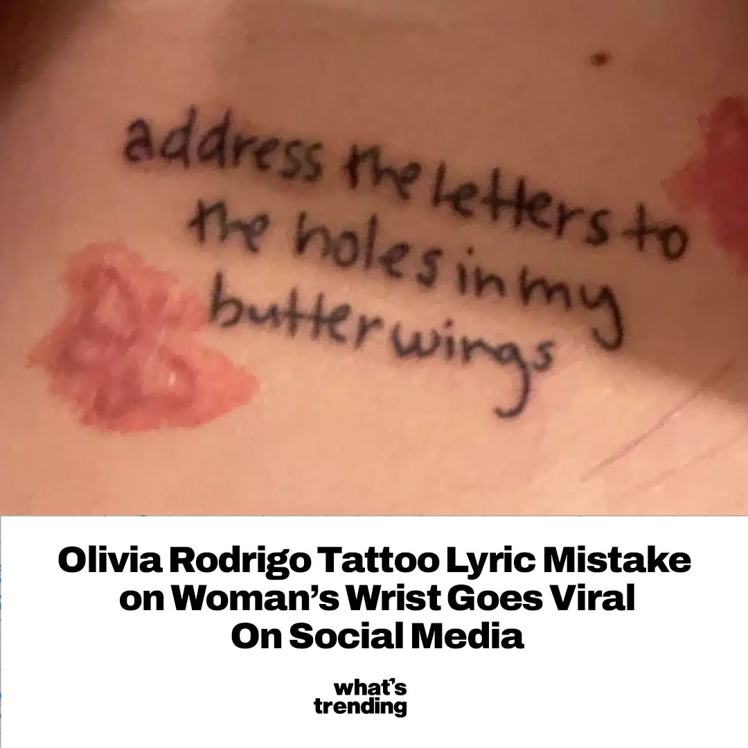 One woman just knew she wanted a tattoo of an Olivia Rodrigo song on herself, but it looks like there was a bit mistake made.

🔗: whatstrending.com/olivia-rodrigo…