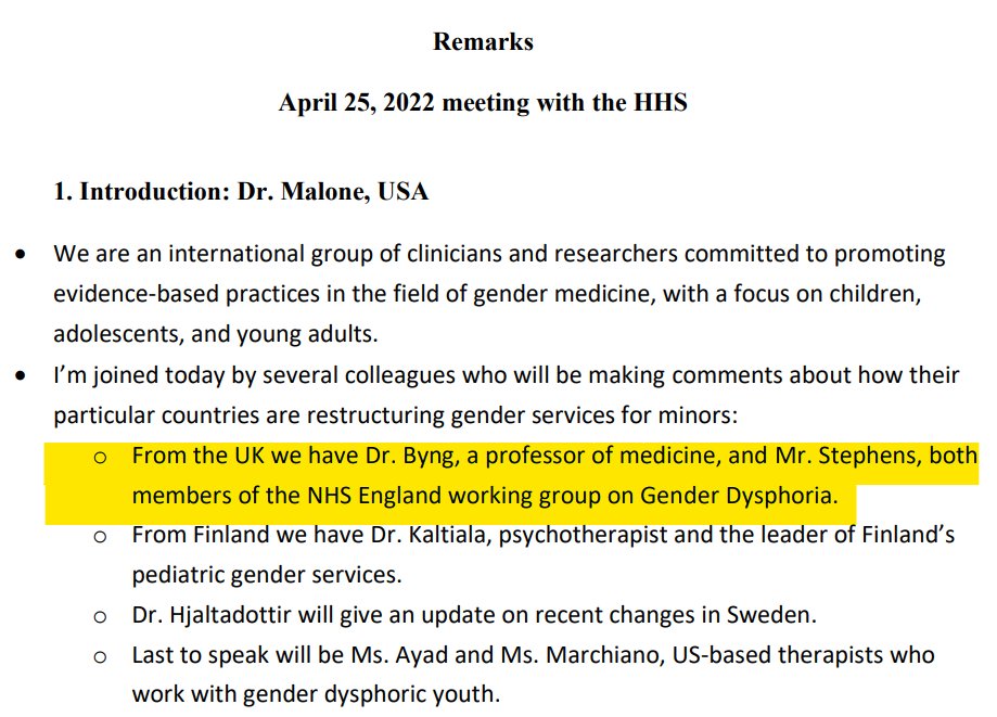 BREAKING -SEGM 'The most prominent of the pseudo-scientific organizations in the anti-trans space', met with US Department of Health in April 2022. The minutes of the meeting state SEGM's Richard Byng & Richard Stephens are members of the NHS Working Group on Gender Dysphoria 1/