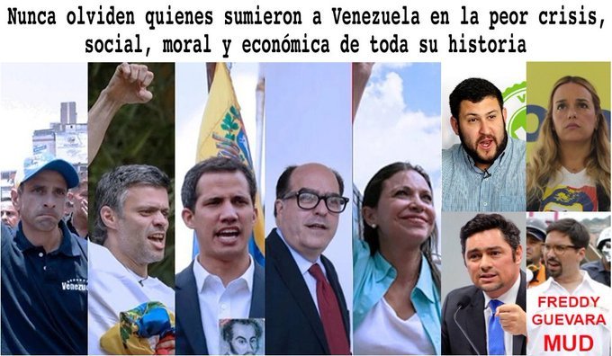 Los errores del gobierno NO convierten a la oposición en algo bueno, no se confundan, ni siquiera el error mas grave de Maduro puede hacerlos ver como opción de cambio positivo. Son los mismos Fascistas, los de Golpes, Sabotaje, Violencia, Guarimbas, nada rescatable en ellos