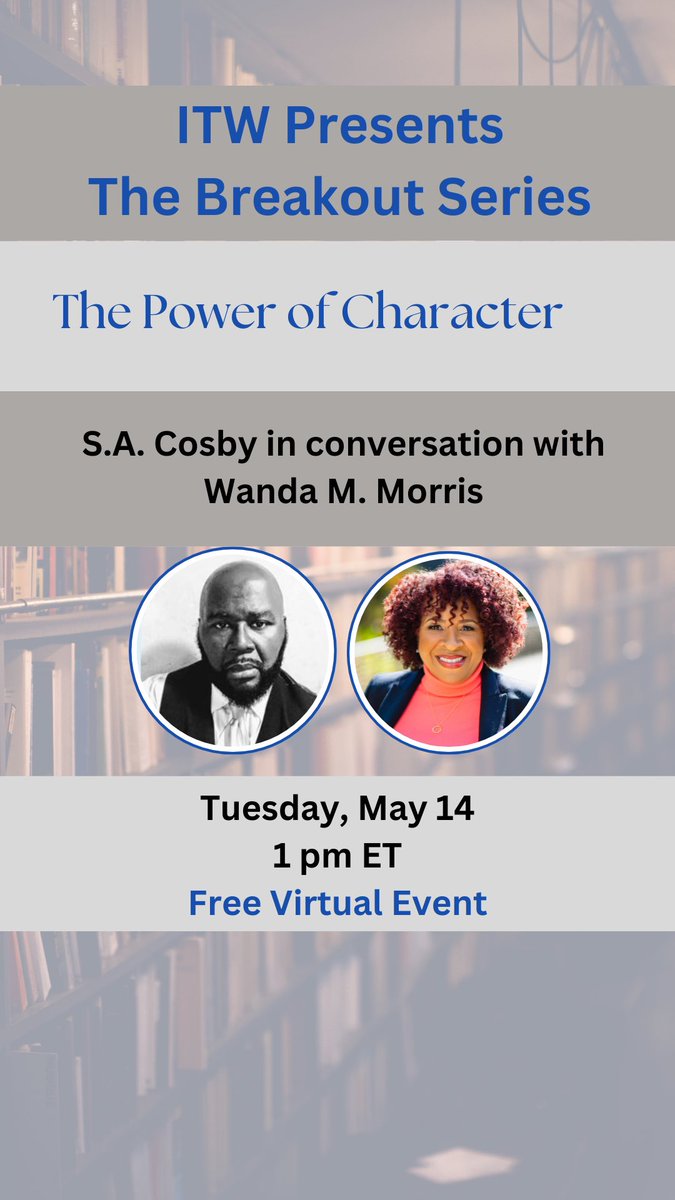 REGISTER HERE 🗓️Tuesday, May 14 at 1PM ET @nytimes bestselling author @blacklionking73 in conversation with award-winning @WandaMo14 bit.ly/ITWPresents_Ch…