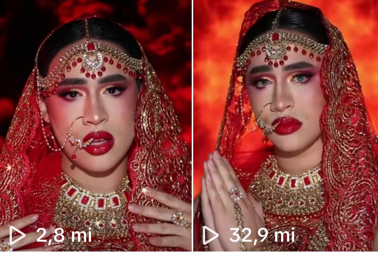 ainda chocado com o alcance das brasileiras nessa trend de maquiagem indiana
