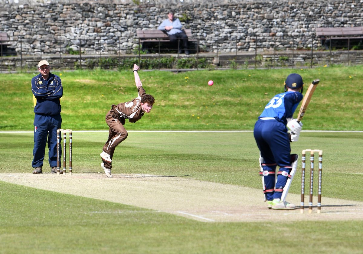 Felix bowling from the Evans House end for the 2nd XI on Wednesday. ⁦@sedberghcricket⁩