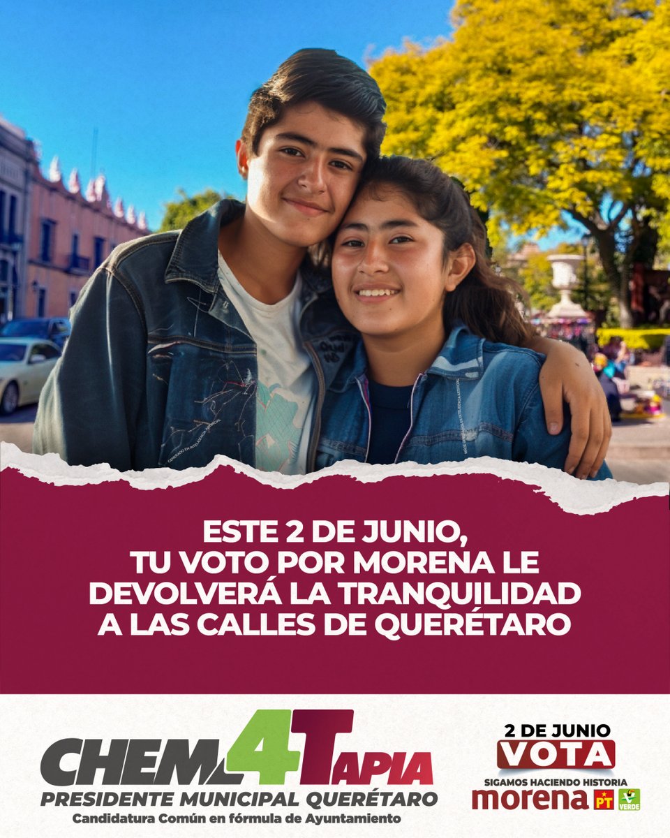 Todas y todos tenemos una responsabilidad para demostrar en las urnas que Querétaro quiere un cambio. #ChemaPresidente #QuerétaroEnMejoresManos