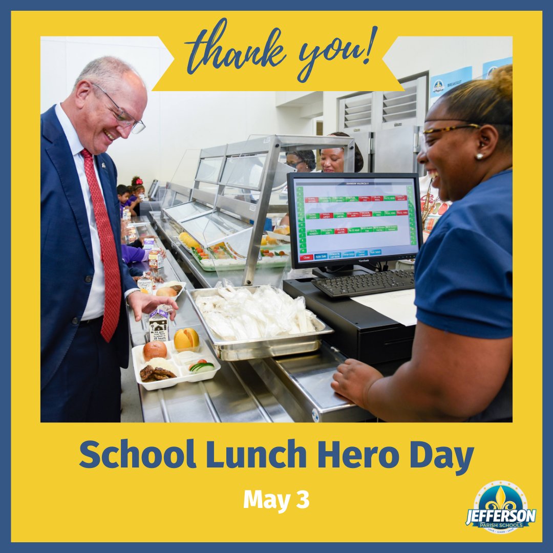 🎉Some heroes wear aprons! Today we celebrate JP Schools School Lunch Heroes that show up everyday to provide nourishing meals for our students! We appreciate your hard work and dedication. Make sure to thank your cafeteria heroes today! 🦸‍♀️Thank you School Lunch Heroes! 💙