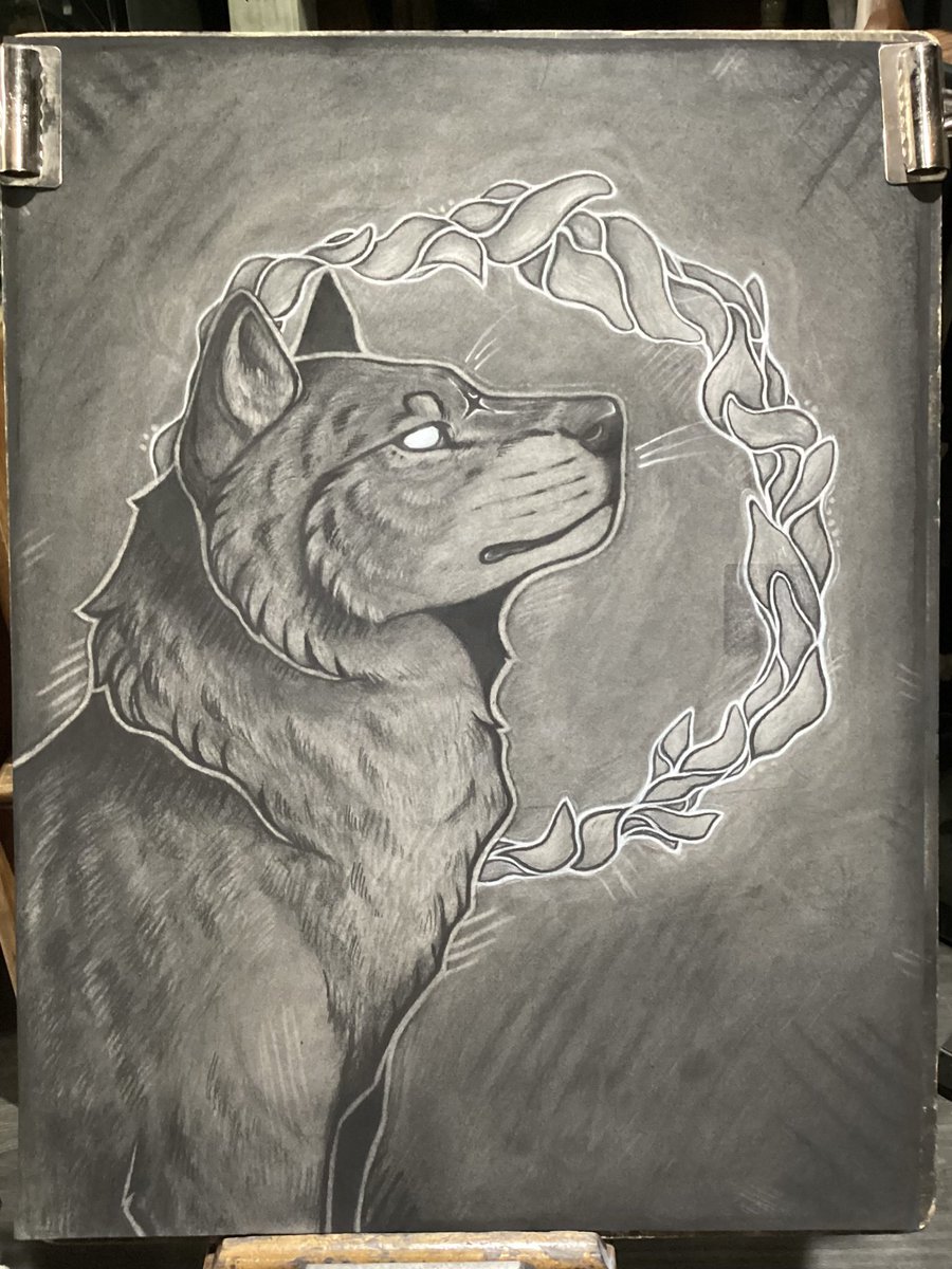 If you see this, post a wolf I draw mostly wolves but here’s a charcoal piece I did inspired by a wolf named Takaya 🐾