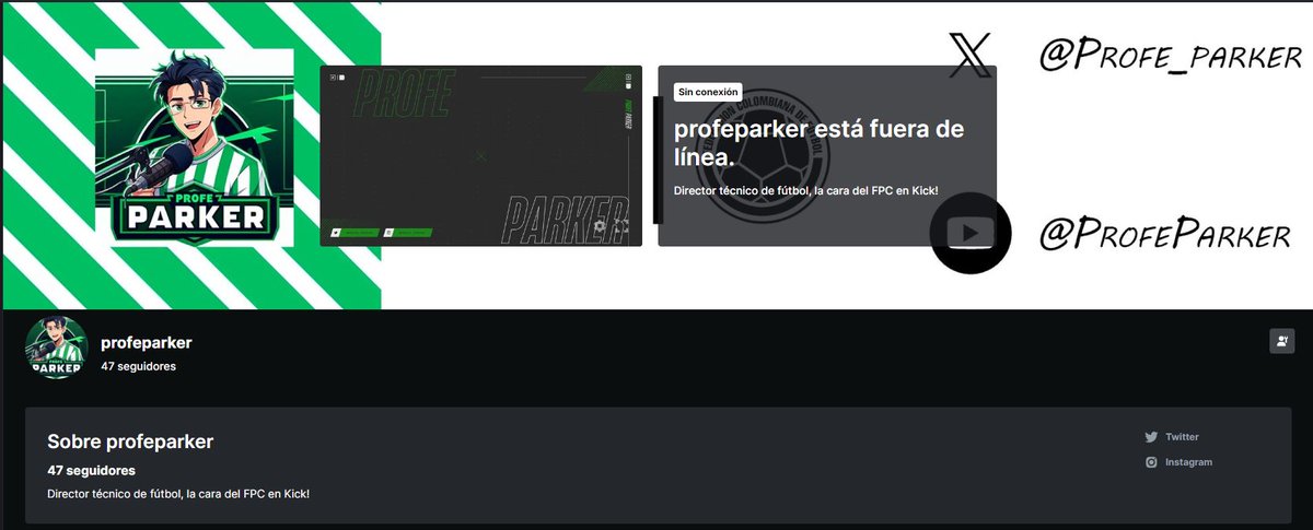 Ahora si quedó más bonita la página con el banner, estamos a 28 seguidores del afiliado.

Kick.com/profeparker

Vayan y me regalan un follow para que podamos ir armando la mejor comunidad del fpc en kick