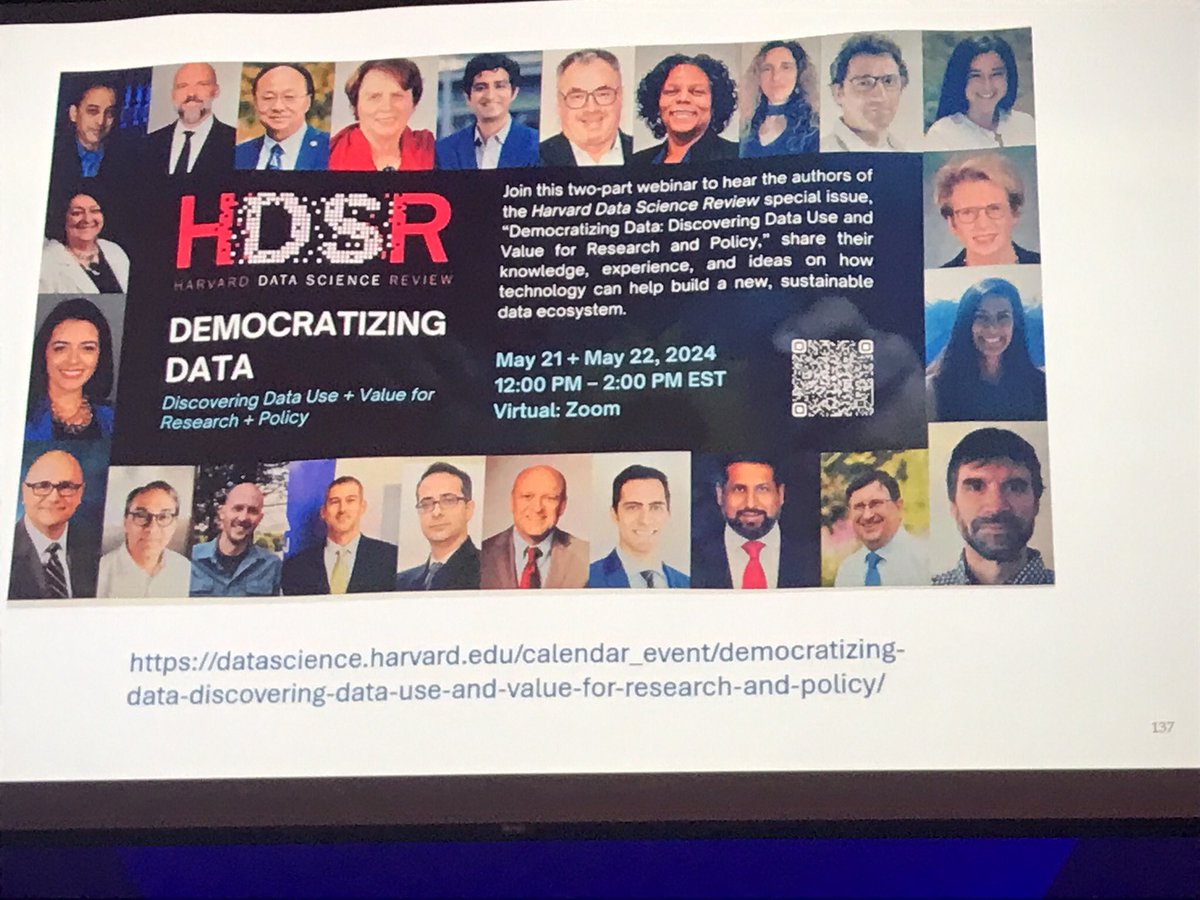 XiaoLiMeng1's tweet image. From the keynote speech by Nancy Potok at AI Day for Federal Statistics: CNSTAT Public Event, NASEM. The webinar on May 21-22 is free to all. Registration infor is in the post. Check out the special issue on Democratizing Data at HDSR site. Thanks!