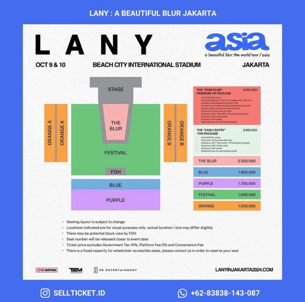 cekutv's tweet image. ✨ OPEN JASTIP WAR LANY - a beautiful blur in Jakarta ✨
Fee 150rb/tix all category
Menggunakan data kalian sendiri, fee dibayarkan ketika tiket sudah secured

testi sudah ratusan sejak 2018 bisa dicek di ig 🥰

wts wtb lany #lanyinjakarta #lanyinjakarta2024