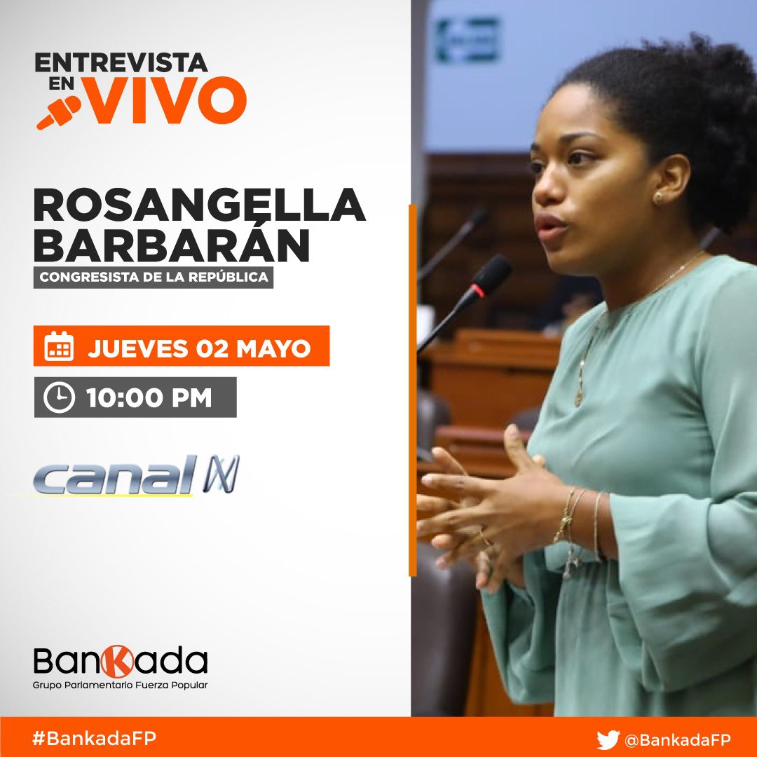 En breve, nuestra congresista @rosangellabr, estará en vivo vía @canalN_.