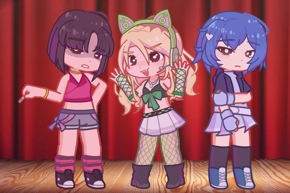 IDOL OCS IN GL2??!! Ribbon Nova Vibrance, a beloved Japanese idol group, disbanded amid controversy. Now, years later, the former members—turned actress, streamer, and independent musician— have to set aside their differences and reunite for a final show! (very silly girlies)