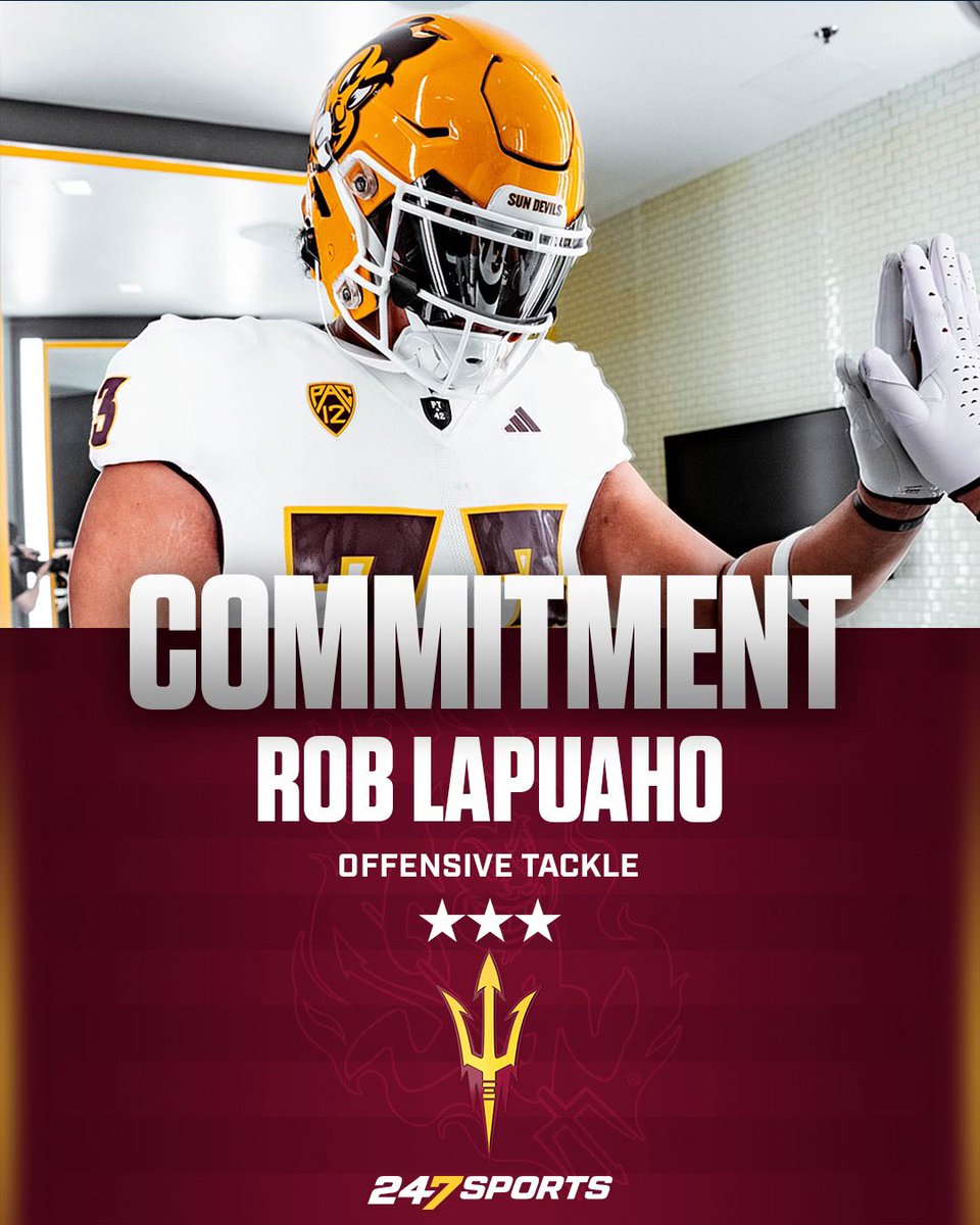 BREAKING: Salt Lake City West offensive lineman Rob Lapuaho has committed to Arizona State and discusses his decision to join an impressive Sun Devils class 247sports.com/article/three-…