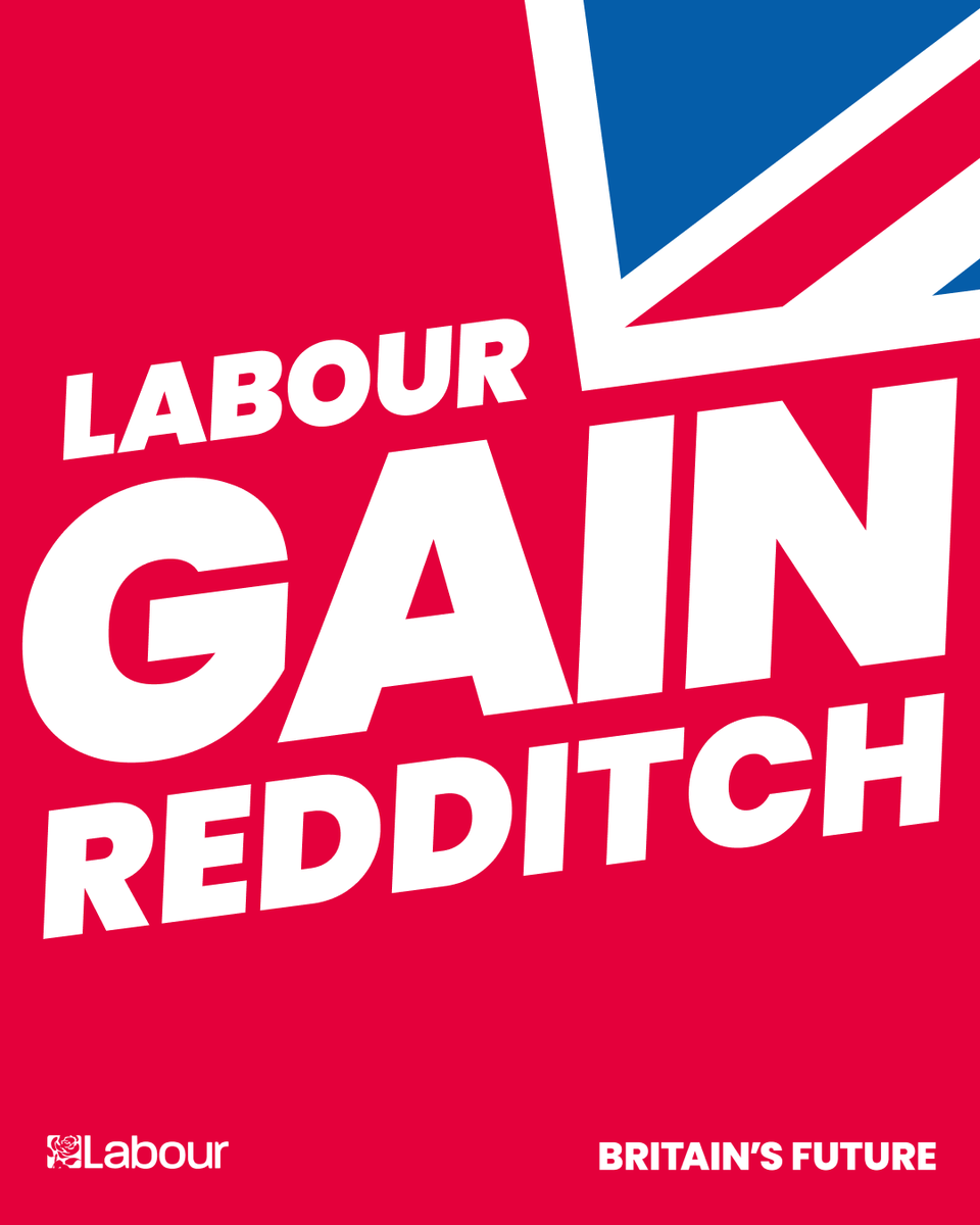 Labour GAIN Redditch from the Conservatives 🌹