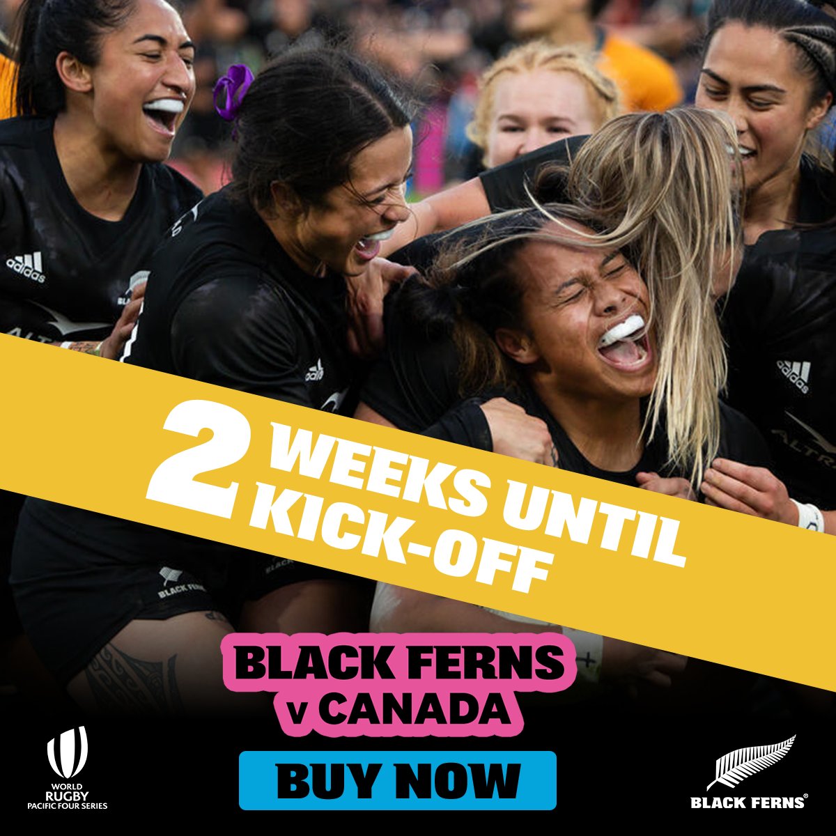 2️⃣ weeks to go! We'd love to see you in the stands in Christchurch! Grab your tickets now 👉 rb.gy/okk4do #LikeABlackFern