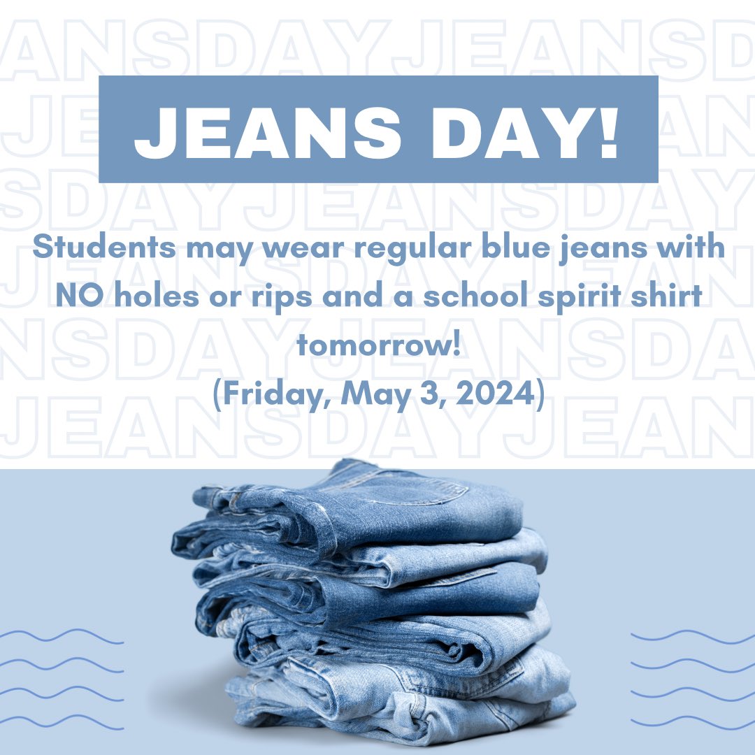 Look, it’s been a long day and Dr. Sherrod has testing brain and forgot to post this at 2:30…but y’all are probably still up. Anyway, you can wear jeans. #HawkNation #EndOfTheYearTired