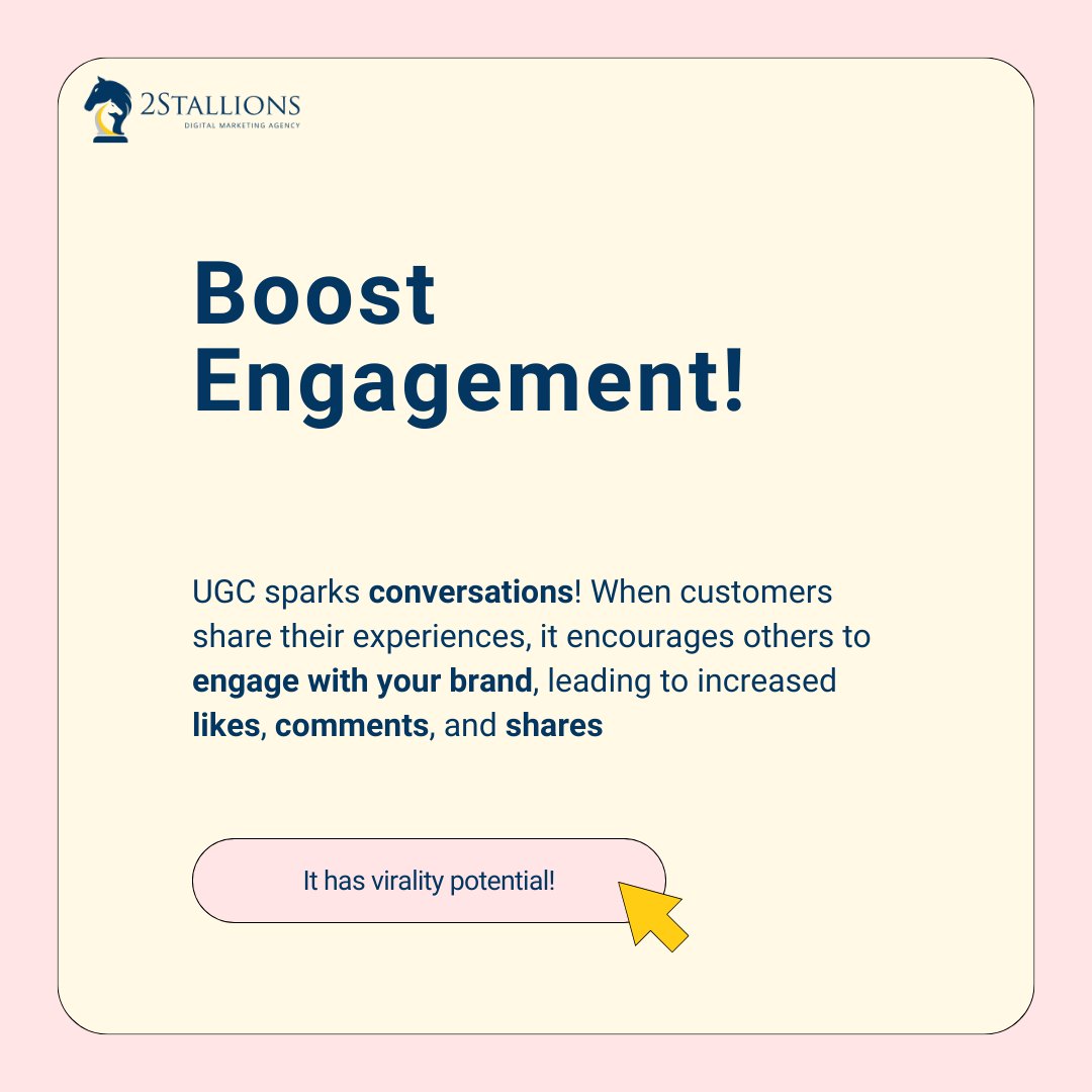 Ready To Harness The Power Of UGC? 😎 Start applying UGCs to your digital marketing strategies and see its impact! 🌟

Share your UGC success stories with us in the comments below! Let's inspire each other. ✨
#UGC 
#Usergeneratedcontent 
#digitalmarketing 
#2Stallions