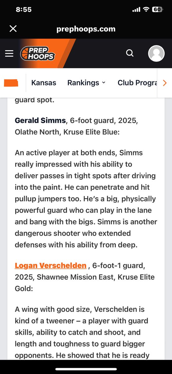 Jackson Kruse (@kruseeliteba) on Twitter photo Thank you <a href="/kansas_scout/">Kansas Scout</a> and <a href="/PHCircuit/">Prep Hoops Circuit π</a> for the write up on one of our 17u Blue guys <a href="/GeraldSimms8/">Gerald Simms</a>. G can get a bucket from anywhere on the floor. He can shoot from deep, has a great midrange and gets to the rim. He plays with great pace and gets after it on the defensive end. Thank you <a href="/kansas_scout/">Kansas Scout</a> and <a href="/PHCircuit/">Prep Hoops Circuit π</a> for the write up on one of our 17u Blue guys <a href="/GeraldSimms8/">Gerald Simms</a>. G can get a bucket from anywhere on the floor. He can shoot from deep, has a great midrange and gets to the rim. He plays with great pace and gets after it on the defensive end.