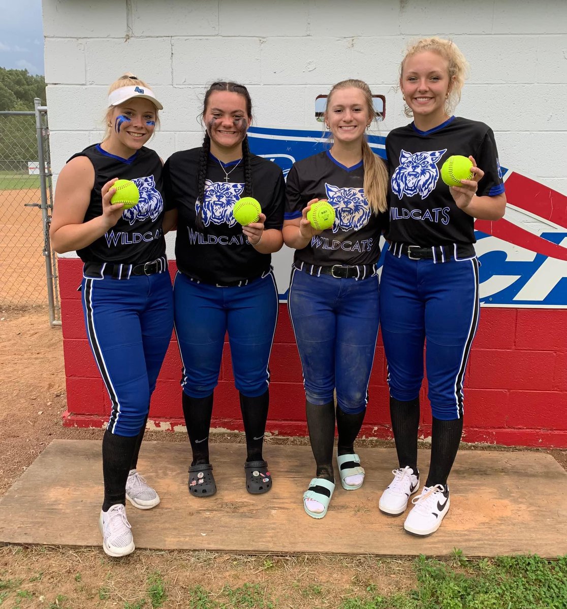 Bomb squad showed up today in our 17-7 win over Massac County! #softball #getinthemlegs