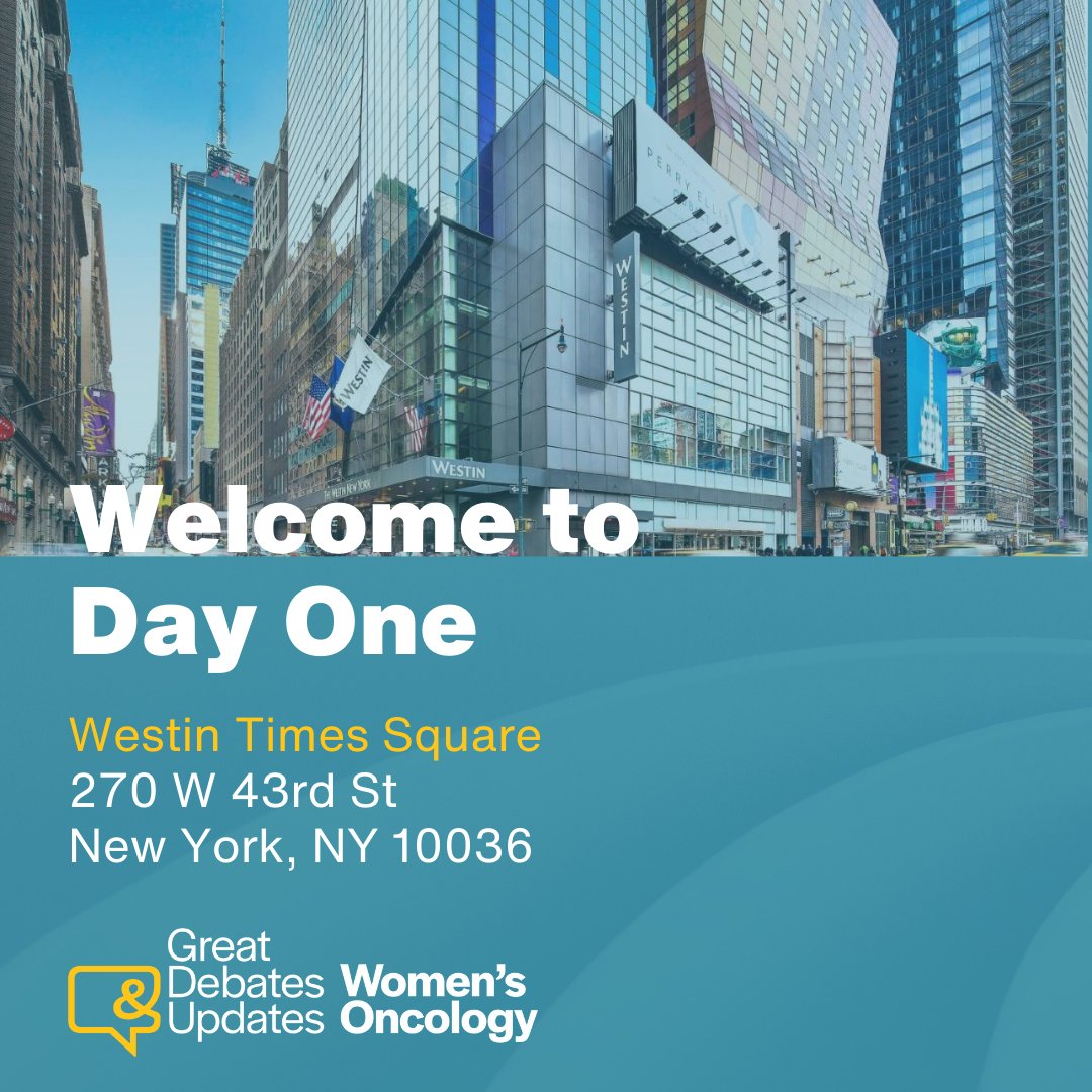 Welcome to Day 1 of Great Debates & Updates in Women's Oncology! Sessions begin at 8:30 a.m. ET. First things first. Pick up your badge at the Registration Desk on on the 3rd Floor in the Broadway Ballroom Foyer and get: ✔ A 30-day on-demand package replay on us ✔ A caffeine…