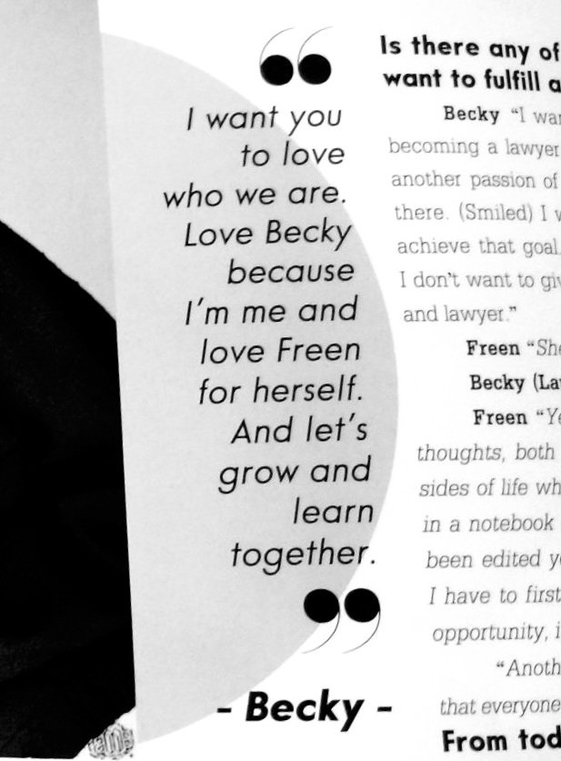 'I want you to love who we are. Love Becky because I'm me and love Freen for herself. And let's grow and learn together.' - Becky

FREENBECKY IS OUR HOME 
#HappinessForFB