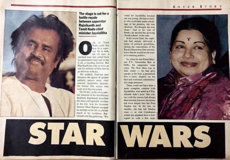 Super star Rajinikanth vs Jayalalitha ça va être légendaire 🥵🔥🤯

The real STAR WARS