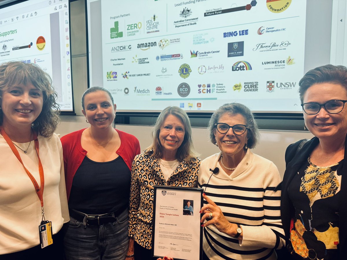 The 2024 Diana Temple Memorial Lecture was delivered yesterday by the truly inspirational Prof Michelle Haber. An outstanding scientist, leader, mentor and advocate for children’s cancer research. Such a pleasure to have Diana Temple’s family in attendance too! @drkelliecharles