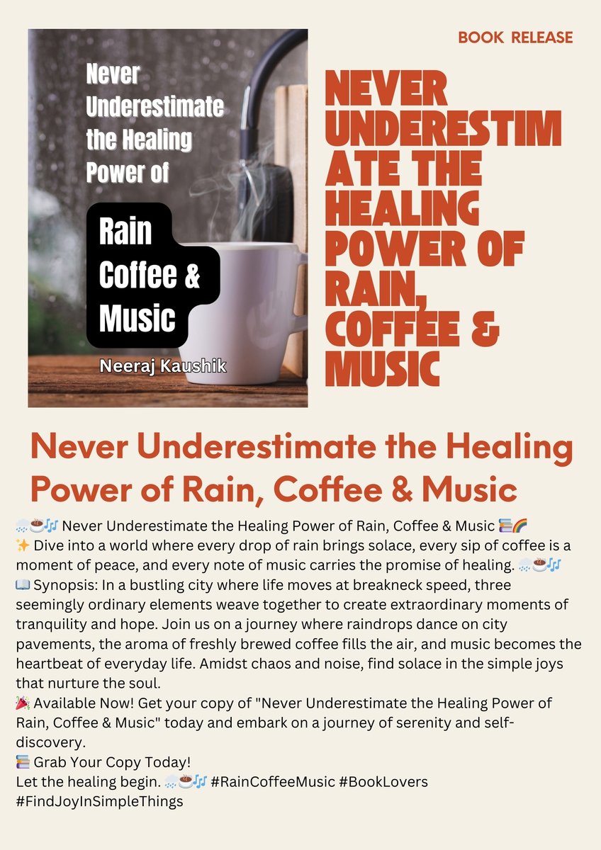 NKconsultants25's tweet image. New Book Release. Link: amzn.in/d/3EBqyDG]
🌧☕🎶 #RainCoffeeMusic #BookLovers #FindJoyInSimpleThings