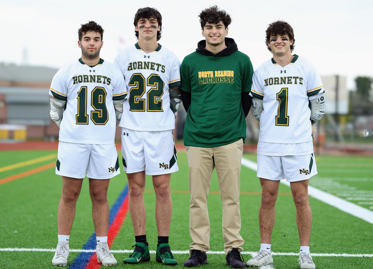 NRHS Boys Lacrosse Celebrated their Seniors Thursday night! Congratulations to Logan Lamont (#1) Zach Demitri (#19) Nicholas Arcari (#22) and Team Manager Anthony Corvino. The Hornets were able to make the night even sweeter with a 9-4 win over Triton RHS. Senior night photos