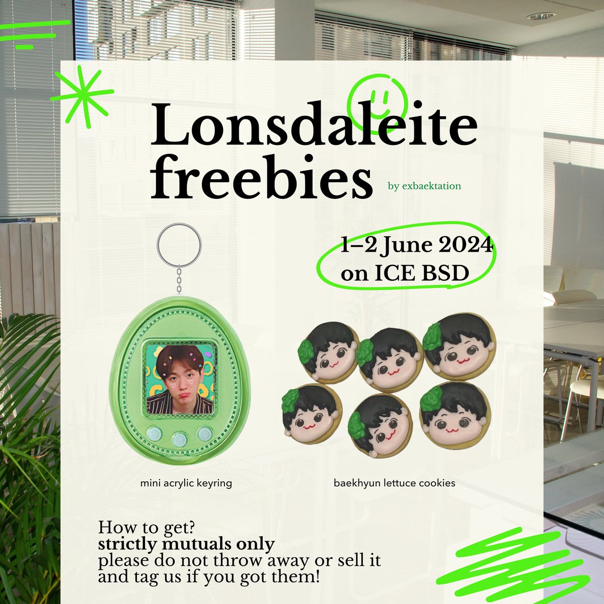 ˚୨୧ FREEBIES BAEKHYUN LONSDALEITE IN JKT by @exbaektation ୨୧˚

📍ice bsd hall 5
🗓️ 1 – 2 june 2024
(40pcs for day 1 & 20pcs for day 2)

#BAEKHYUN #LONSDALEITEinJAKARTA
#2024BAEKHYUNASIATOUR
