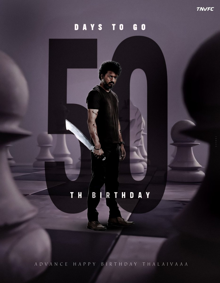 50 Days to go for Thalapathy's 50th Birthday 🤍 Advance Happy Birthday Thalaivaaaa 🫀🫂 @actorvijay #ThalapathyVijay𓃵 #Thalapathy #ThalapathyVijay #TheGreatestOfAllTime #thalapathy69 @Jagadishbliss @ActorVijayUniv @Actor_Vijay @ActorVijayFC @AllYGirL85 @TNVFC_OFFI @m_gajan
