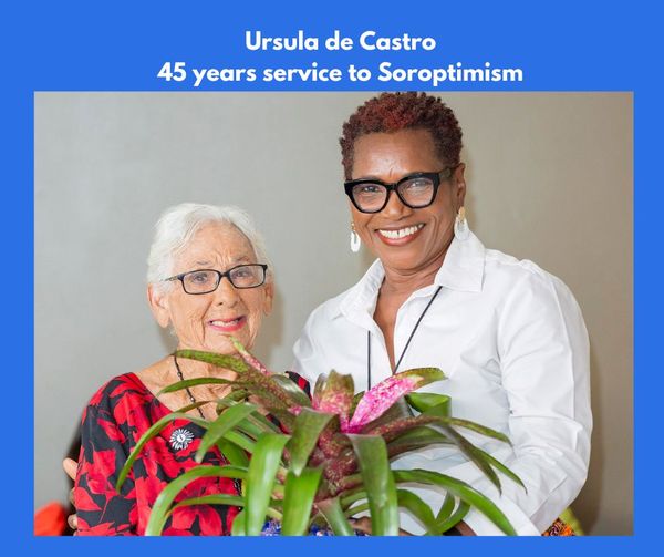 Ursula de Castro of SI Esperance celebrated 45 years of service as a Soroptimist. She was conferred with the title of Honorary Life Member by SITT at their AGM on the 9/9/23 in appreciation of her unwavering dedication, commitment and exceptional service.