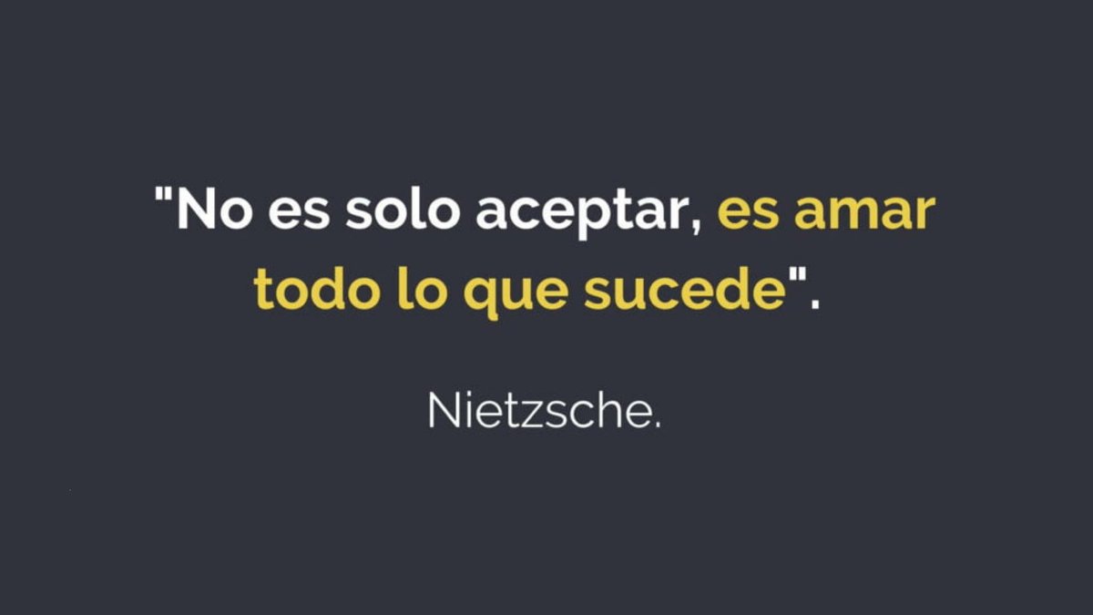 'No es solo aceptar, es amar todo lo que sucede'.
Nietzsche

#Estoicismo
#TodosSomosUno