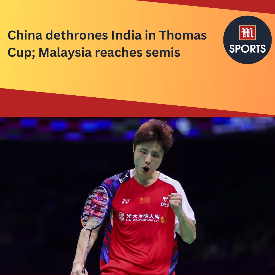 Will China rule #Chengdu2024 before its home crowd ?🏸

#China dethrones #India  from its #ThomasCup2024  perch, while #Malaysia  reached the semifinals after beating #Japan on Thursday. #TotalEnergiesBadminton  #badminton #badmintonnews