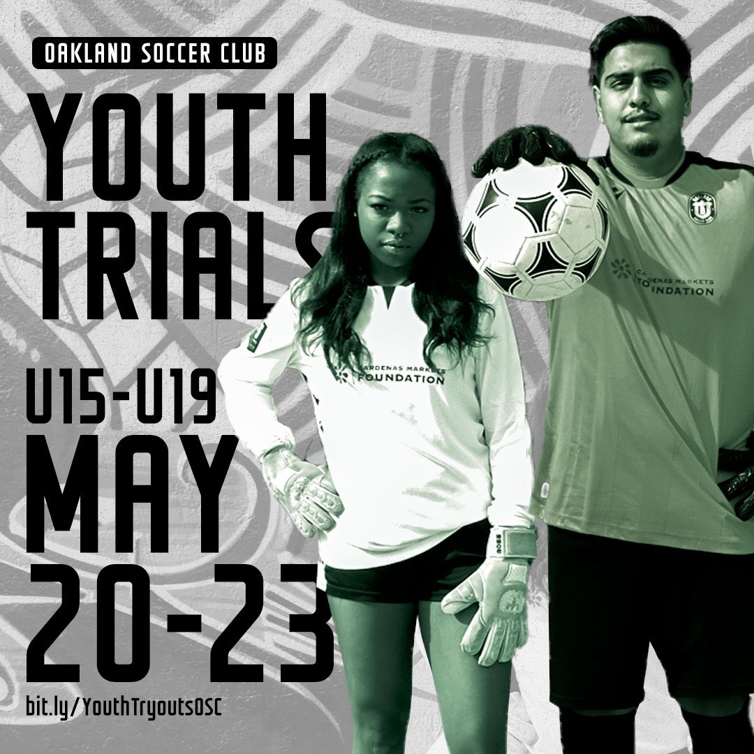 U19 to U15, make sure you sign up for the tryouts! See y’all soon! 

Register below: 
bit.ly/YouthTryoutsOSC

#OSC #OaklandSoccerClub #OaklandSC #OaklandSoccer #soccer #futbol #youthsoccer
