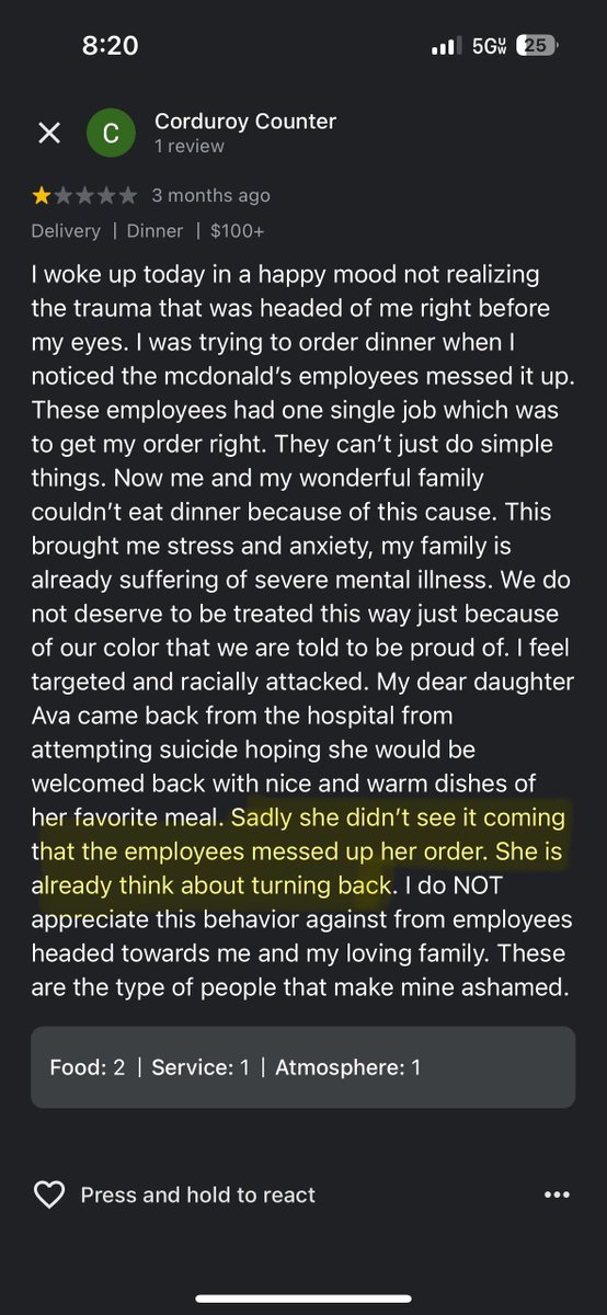 i was seeing what time this planet fitness closed & there was a mcdonald’s right next to it & i randomly looked at the reviews, please read the entire thing.. but the part it yellow had me crying