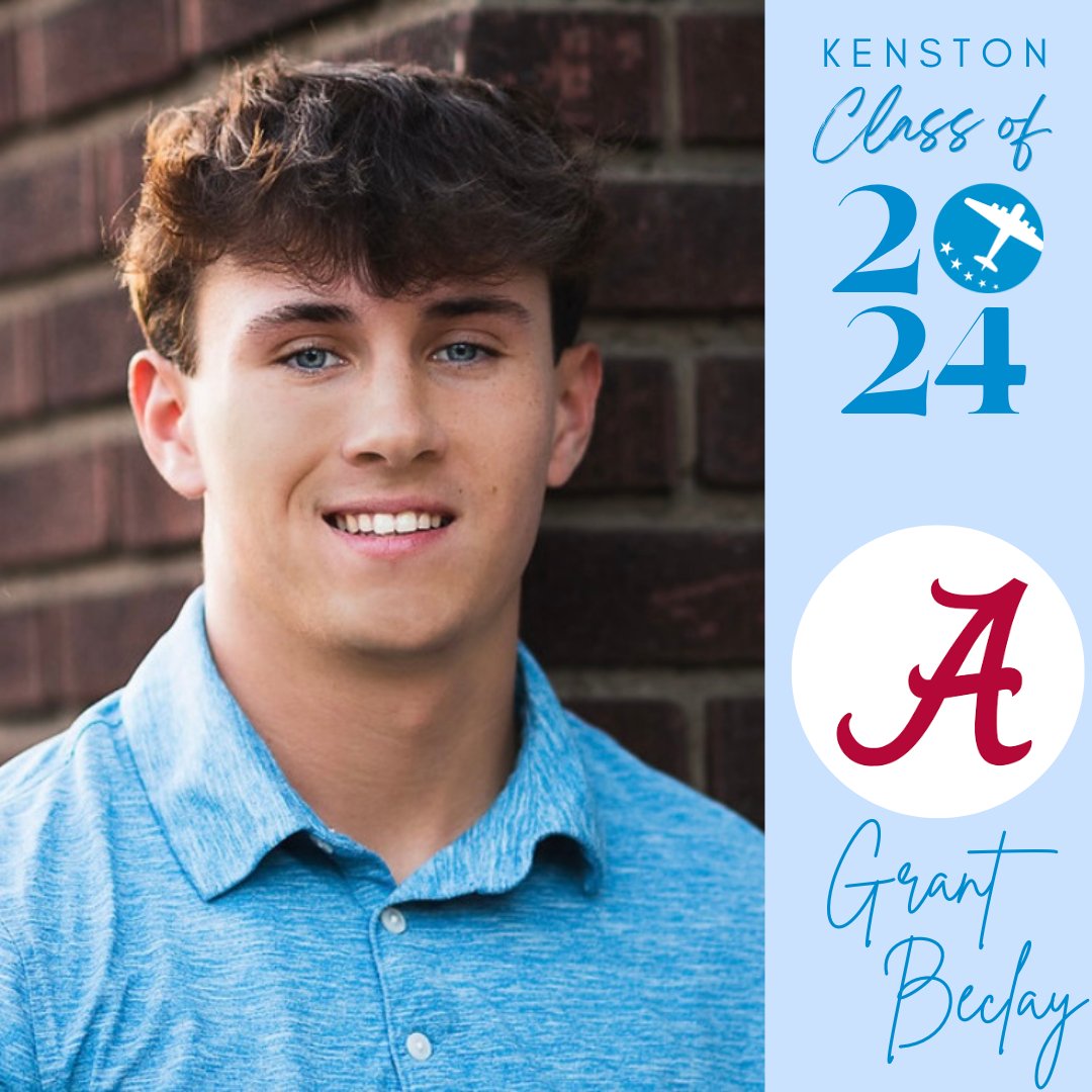 SENIOR🎓SHOWCASE ➡️ Grant will attend @UofAlabama majoring in Mechanical Engineering 📚 Favorite Class: Finance and Investments 👣 Advice to Freshmen: Respect your peers and teachers ✈️ Describe High School: Exciting, memorable, and rewarding #KenstonSchools #KenstonClassof2024