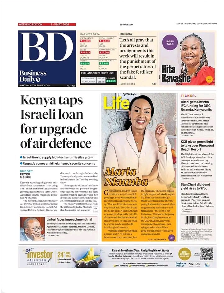 Good morning Kenyans. FOLLOW ME for daily Newspaper headlines. Check this thread for Business Daily, Daily Nation, The Standard, The Star, People Daily, Taifa Leo newspapers today. Masinga