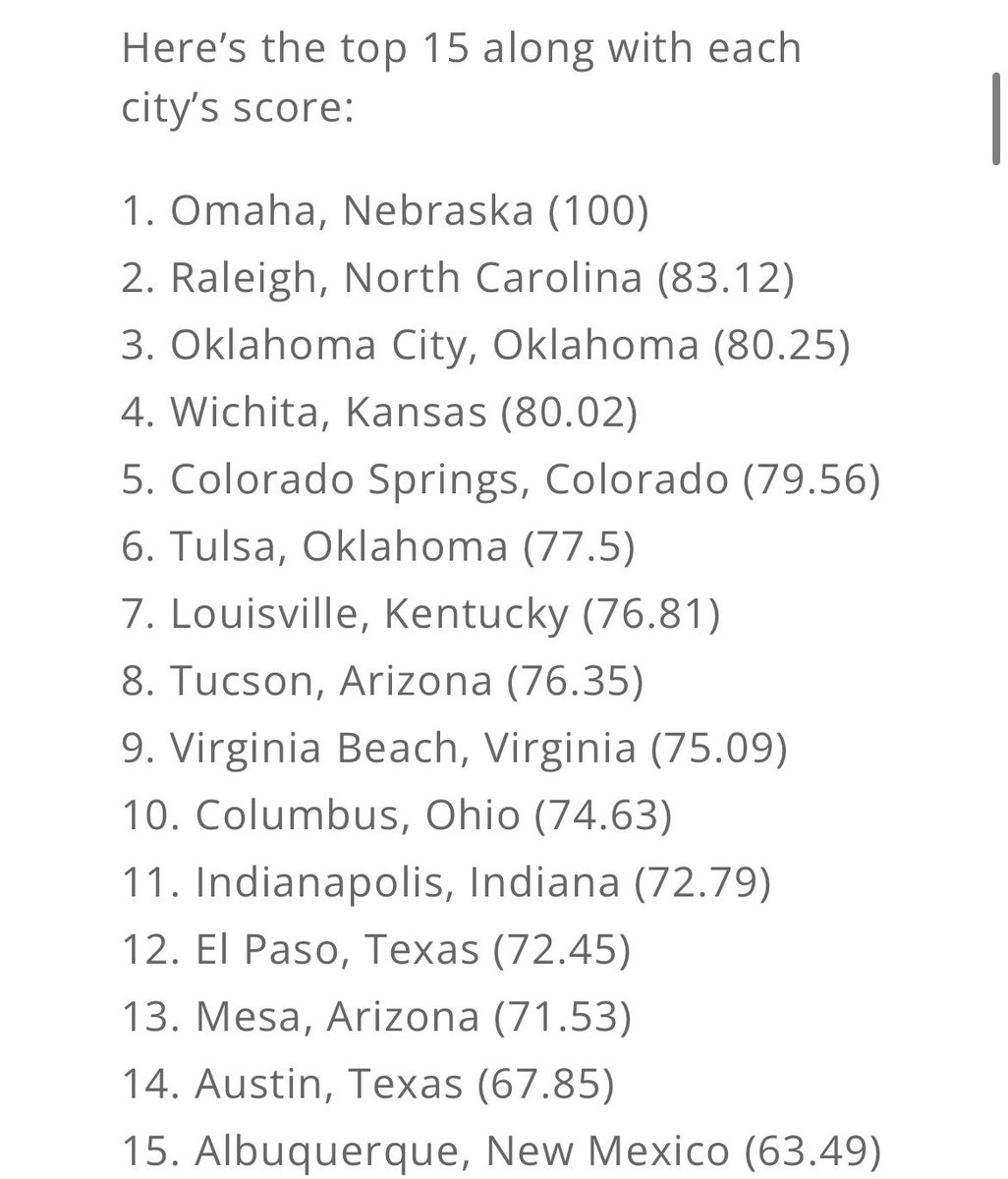 Forbes #1 Best City to Move to in 2024:

Omaha, Nebraska 😎