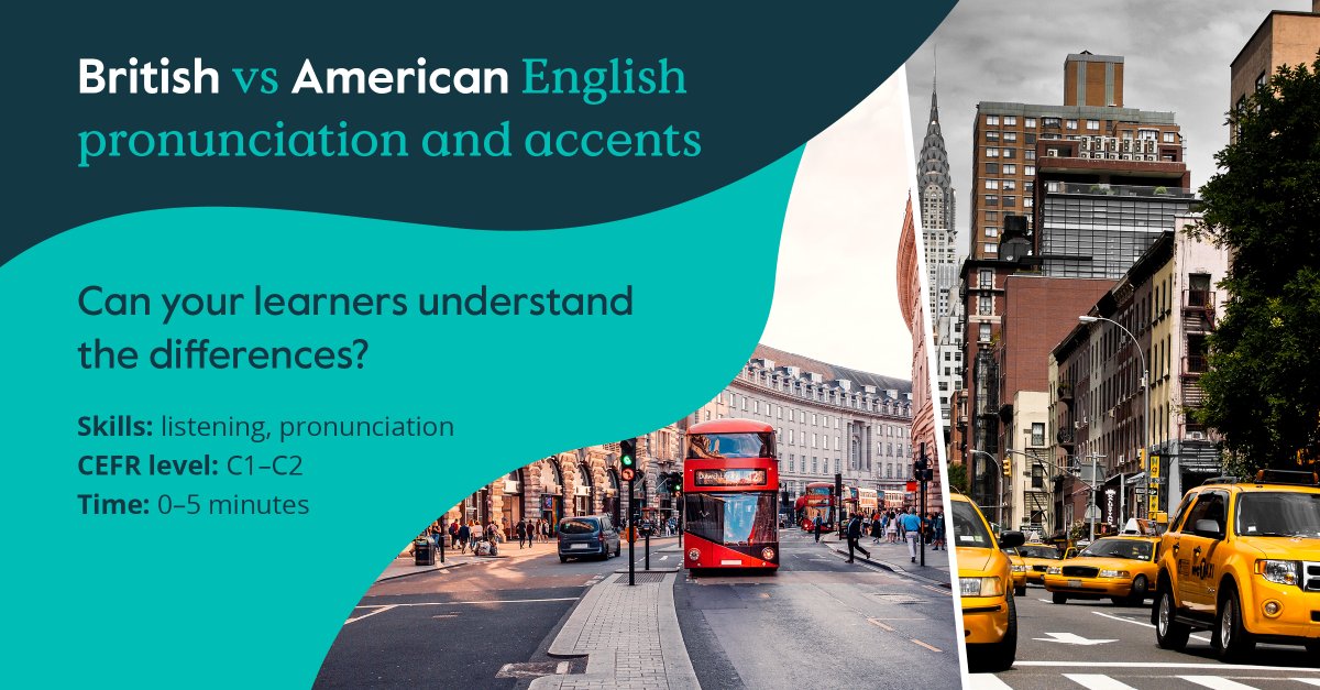 Can your students tell the difference between US and UK accents and how words are pronounced?

💡 Here’s a 5-minute activity to do in class or set as homework!

Start the activity here: camengli.sh/4a2LvCy

#EnglishPronunciation #TeachEnglish #EnglishListening