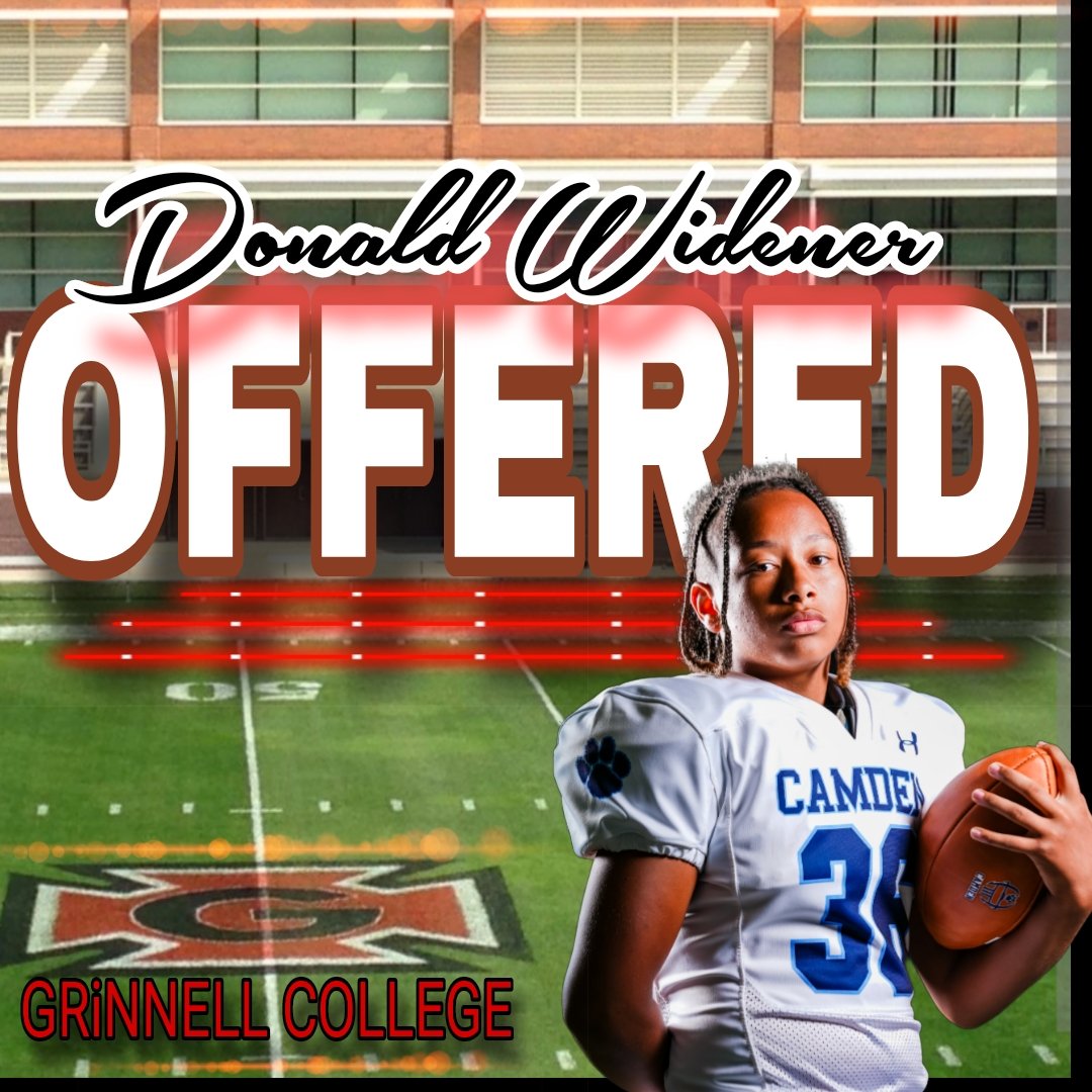 Congratulations to @DonaldWidener2 for receiving an offer to play football at the next level at @Grinnell_FB . @COACH217ROLAND