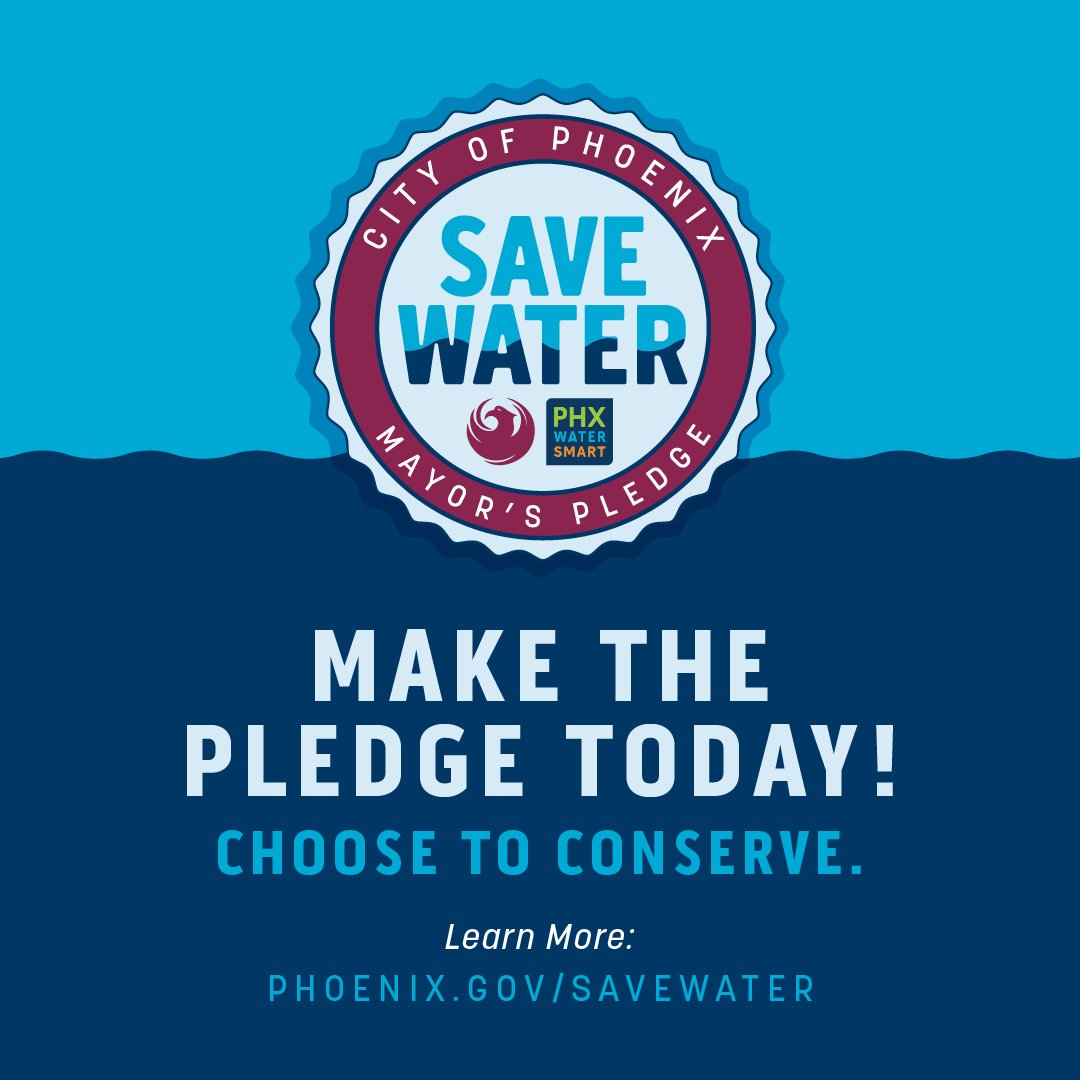 Join @MayorGallego in taking the #PHXSaveWaterPledge! Spend the next year upholding your commitments to saving water and use the conservation solutions from #PHXWater to make your efficient and responsible water journey a success! Make the pledge now: phoenix.gov/savewaterpledge