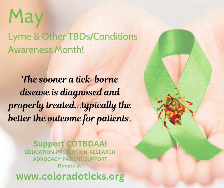 Awareness is key to preventing a tick-bite, recognizing symptoms of tick-borne illness, and accessing early diagnosis and treatment. coloradoticks.org #LymeDiseaseAwarenessMonth #coloradoticks #prevention