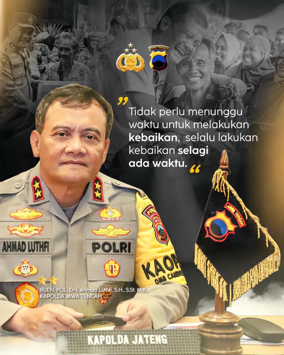 Tidak perlu menunggu waktu untuk melakukan kebaikan.
Selalu lakukan kebaikan selagi ada waktu.

<a href="/poldajateng_/">Polda Jateng</a> 
#HadirUntukMasyarakatJateng