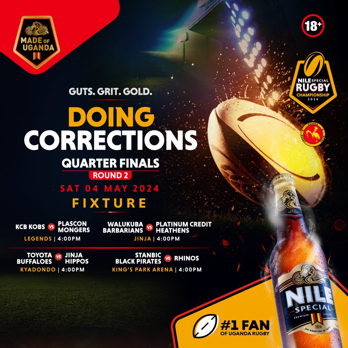 Golden weekend of the Nile Special Rugby Championship unveils the Quarter Finals that will determine your club's competition destination. #RaiseYourGame #GutsGritGold #NSRC2024