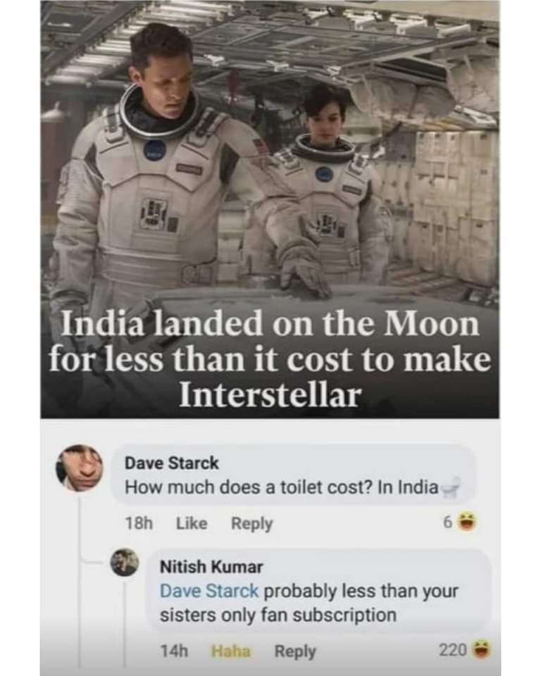 This of how you respond to haters. Epic. #India #onlyfans #Moon #isro #Chandrayaan3
