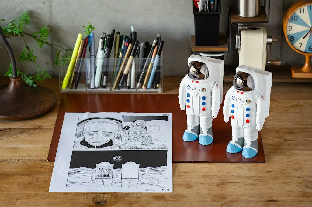 【宇宙兄弟】復刻版 エディ＆ブライアン人形 宇宙兄弟 エディ&ブライアン 人形 フィギュア 宇宙兄弟 エディ