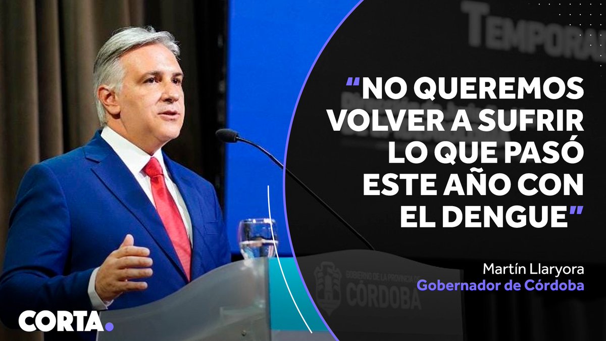 En el lanzamiento del plan de control y vacunación contra el dengue en Córdoba, Martín Llaryora afirmó que 'están ansiosos de que haya una estrategia nacional', pero aclaró: 'No podemos seguir esperando, hemos decidido actuar mientras eso ocurre'. corta.com