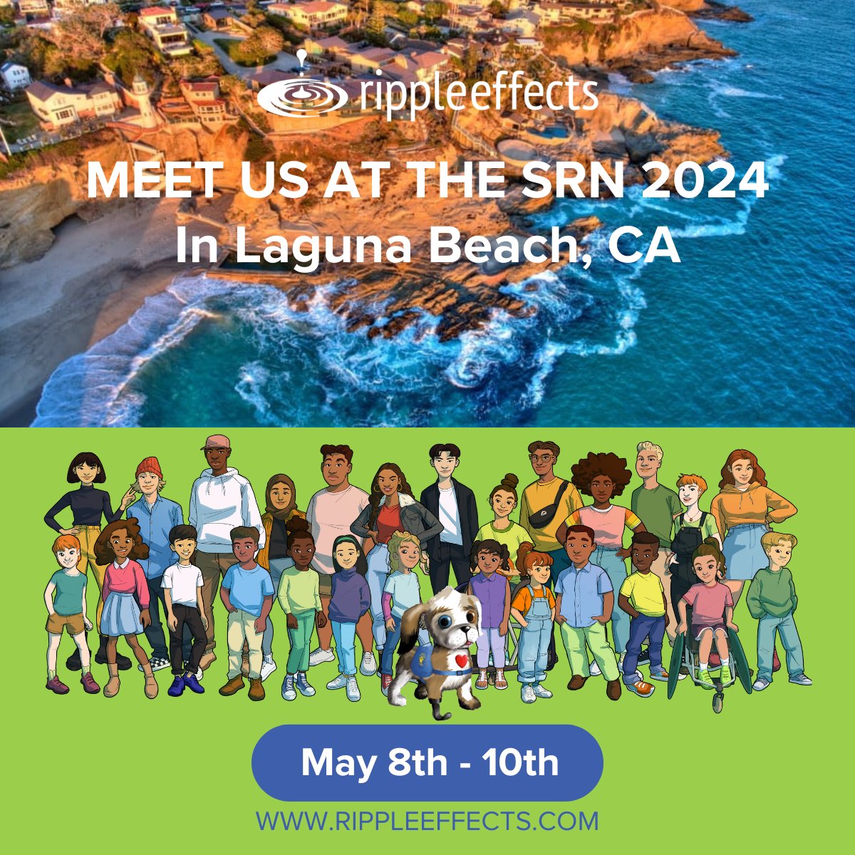 We'll see you in a week at SRN 2024 in Laguna Beach, CA! #SRN2024 #RippleEffects #MentalHealthMatters