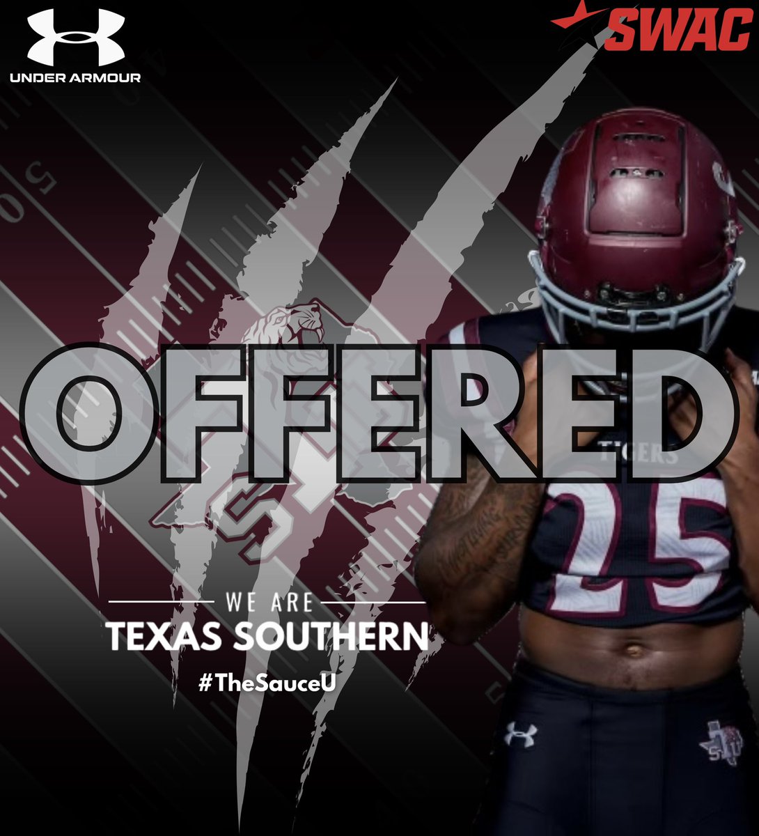 #AGTG After a great conversation with @CoachB_Owens . i am blessed to receive another offer from Texas southern University. #TheSauceU